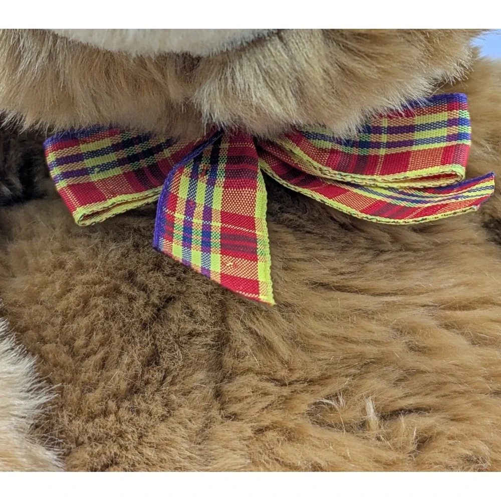 Gund‎ Teddy Bear Snoodles 2476 Stuffed Plush Plaid Bow Bean Bottom 16
